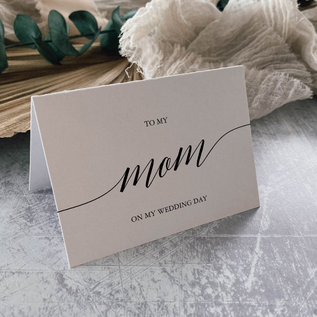 Elegant Black Calligraphy To My Mum Wedding Card (Creator Uploaded)