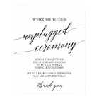 Elegant Black Calligraphy Unplugged Ceremony Sign