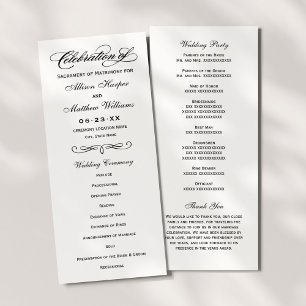 Elegant Black Calligraphy Wedding Ceremony Program