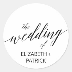 Elegant Black Calligraphy Wedding Envelope Seals