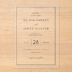 Elegant Black Calligraphy Wedding Invitation