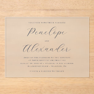 Elegant Black Calligraphy Wedding Invitation