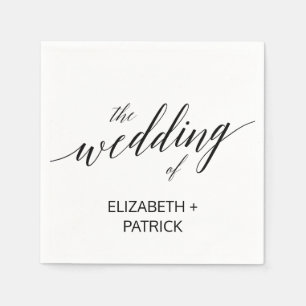 Elegant Black Calligraphy Wedding Napkin