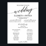 Elegant Black Calligraphy Wedding Program Poster<br><div class="desc">This elegant black calligraphy wedding program poster is perfect for a simple wedding. The neutral design features a minimalist poster decorated with romantic and whimsical typography. Include the name of the bride and groom, the wedding date and location, names of the parents and the bridal party. If you have a...</div>