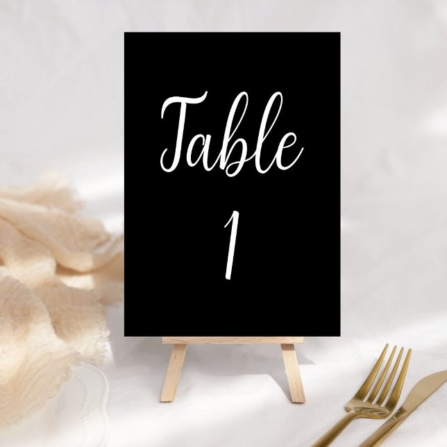 Elegant black calligraphy wedding table number  (Creator Uploaded)