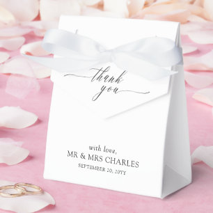 Elegant Black Calligraphy Wedding Thank You Favour Box