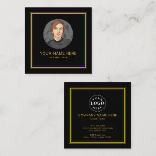 Elegant Black Calling Card with M Gold Script