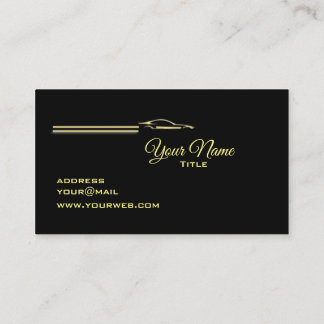 Elegant black car repair business card