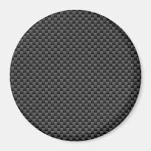 Elegant Black Carbon Fibre Style Print Background Magnet