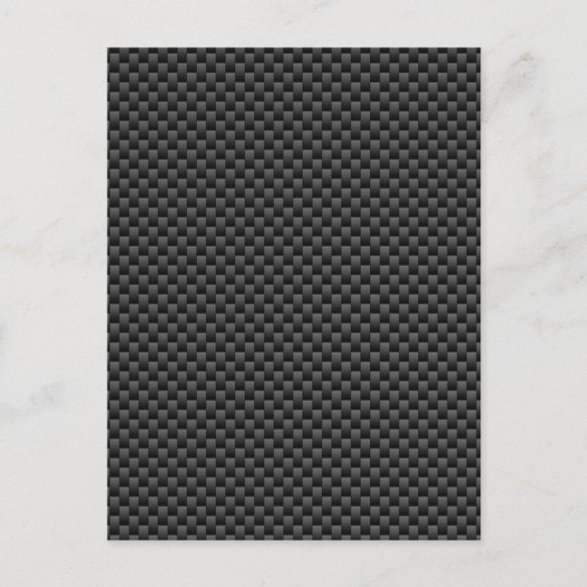 Elegant Black Carbon Fibre Style Print Background Postcard (Front)