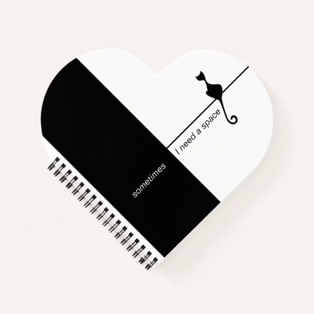 Elegant Black Cat Illustration Art  Notebook (Front)