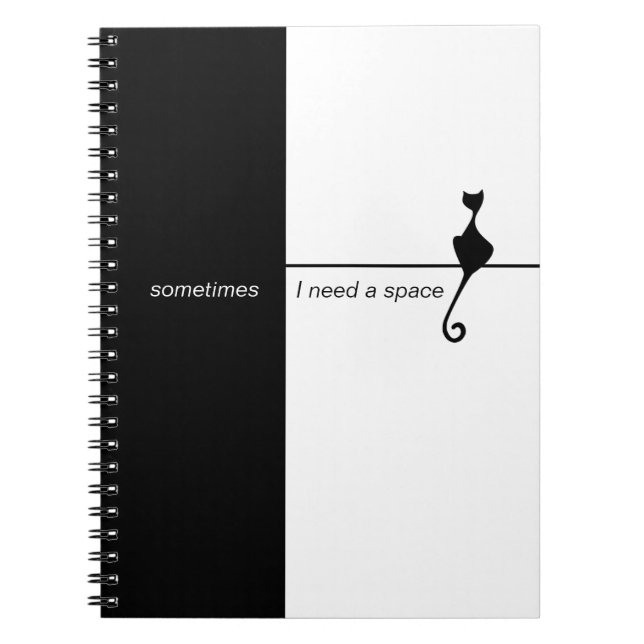 Elegant Black Cat Illustration Art  Notebook (Front)