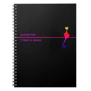 Elegant Black Cat Illustration Art Notebook