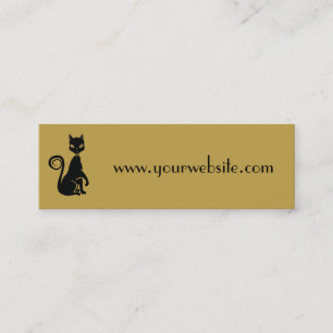 Elegant Black Cat Mini Business Card