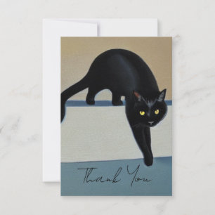 Elegant Black Cat Thank You Card