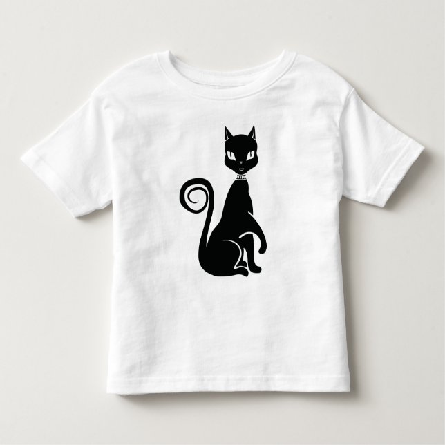 Elegant Black Cat Toddler T-Shirt (Front)