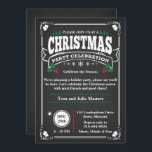 Elegant Black Chalkboard Christmas Party Invitation<br><div class="desc">Invite all your family and friends to your Holiday Party this year with this Elegant Christmas Design Party Invitation. Personalise the invitation by adding all your party details.</div>