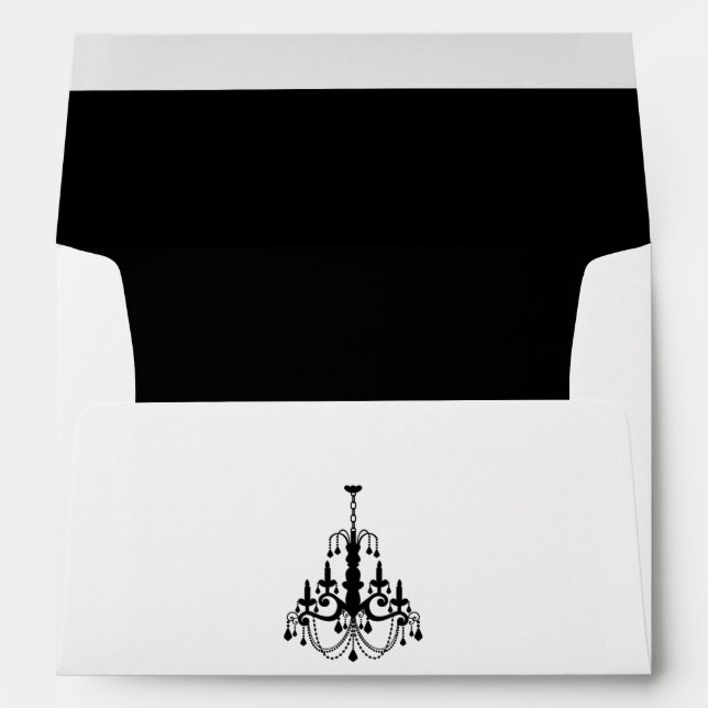 Elegant Black Chandelier Envelopes (Back (Bottom))