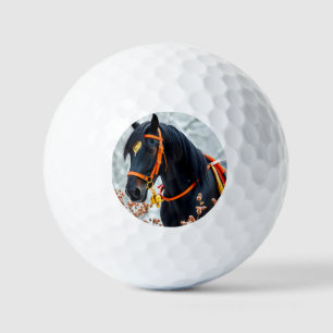 Elegant black Chestnut Horse Golf Balls