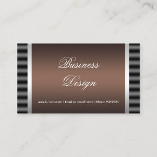 Elegant Black Chocolate Brown Grey Silver Design 2 Business Card
