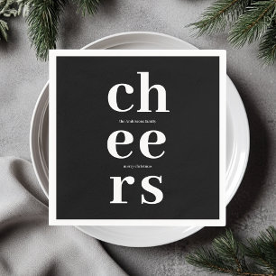 Elegant Black Christmas Napkin Classic Holiday