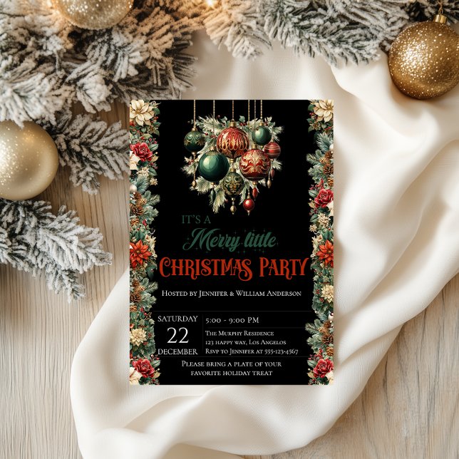 Elegant Black Christmas Party Invitation  (Creator Uploaded)