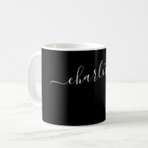 Elegant Black Colour Modern Name Personalised