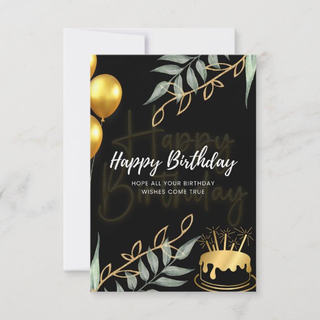 Elegant Black Congratulations cards (Front)