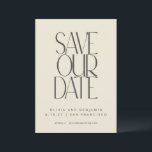 Elegant Black Cream Mid Century Modern Typography Save The Date<br><div class="desc">Elegant Black and Cream Mid Century Modern Typography Save the Date</div>