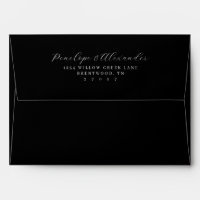 Elegant Black Cursive Address