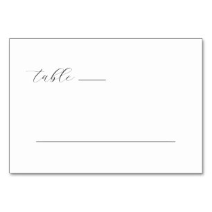 Elegant Black Cursive Table Number