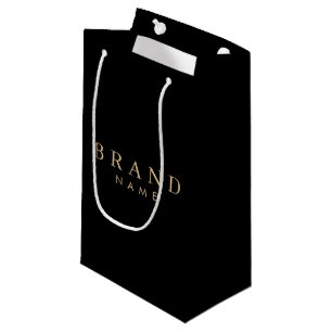 Elegant Black Custom Brand Name Gift Bag