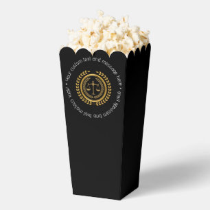 Elegant Black Custom Company Logo Black Popcorn Favour Box