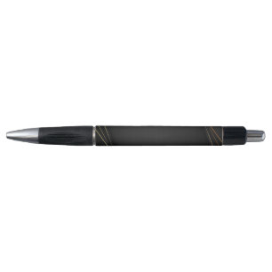Elegant Black Custom Monogram Name Ballpoint Pen