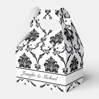 Elegant Black Damask Customisable　Favour Box