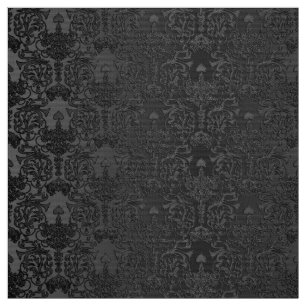 Elegant Black Damask Lace Fabric