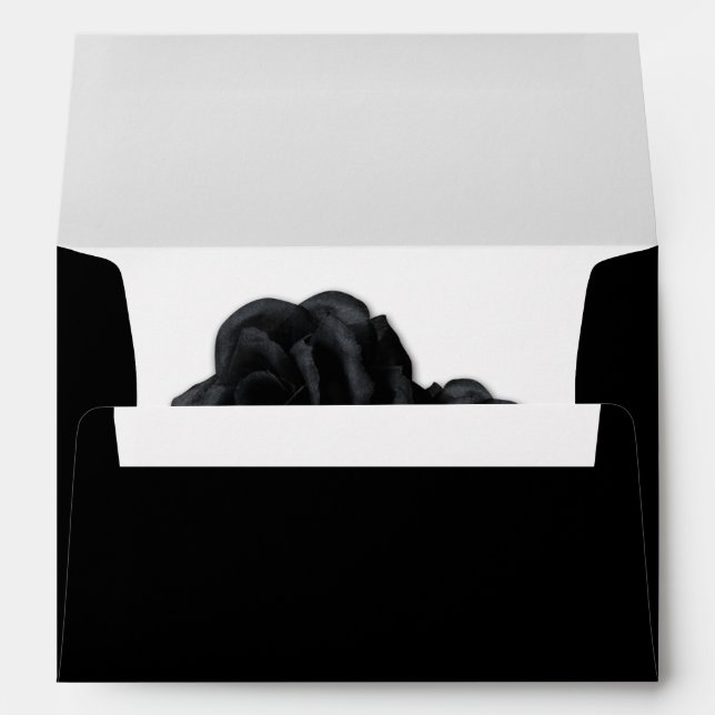 Elegant black damask lace roses envelopes (Back (Bottom))