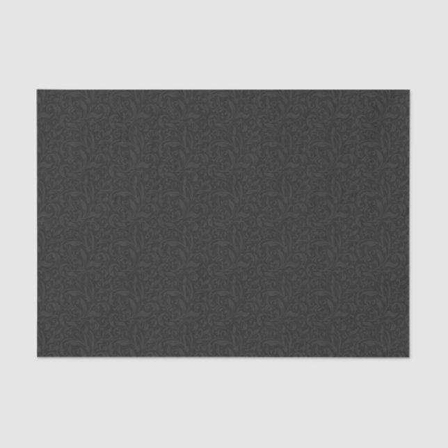 Elegant Black Damask Pattern Tissue Paper (Front)