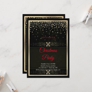 Elegant Black Diamonds Frame Christmas Invitation