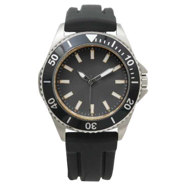 Elegant Black Diver Style Watch Design  (Front)