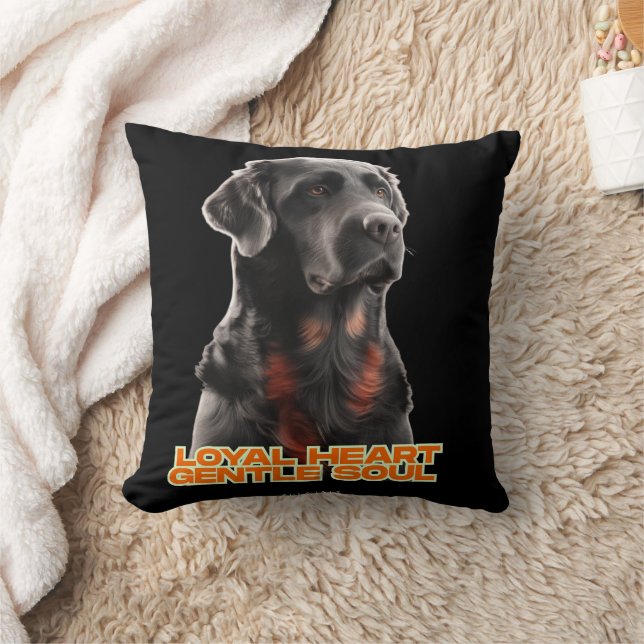 Elegant Black Dog Portrait-Realistic Pet Art Cushion (Blanket)