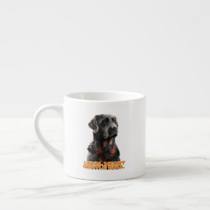 Elegant Black Dog Portrait-Realistic Pet Art Espresso Cup