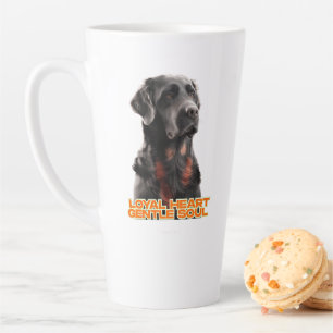 Elegant Black Dog Portrait-Realistic Pet Art Latte Mug