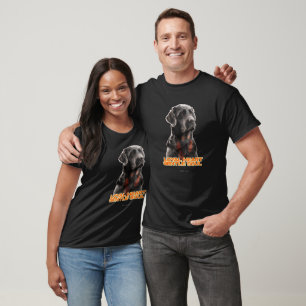 Elegant Black Dog Portrait-Realistic Pet Art T-Shirt