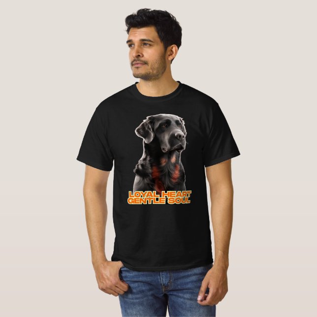 Elegant Black Dog Portrait-Realistic Pet Art T-Shirt (Front Full)
