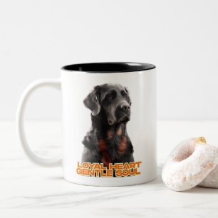 Elegant Black Dog Portrait-Realistic Pet Art Two-Tone Coffee Mug