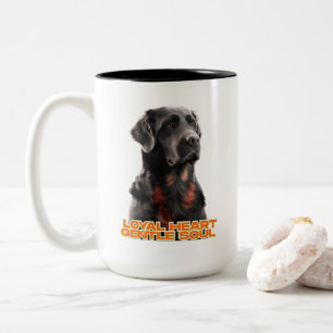 Elegant Black Dog Portrait-Realistic Pet Art Two-Tone Coffee Mug
