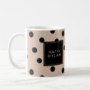 Elegant Black Dots on Beige Coffee Mug