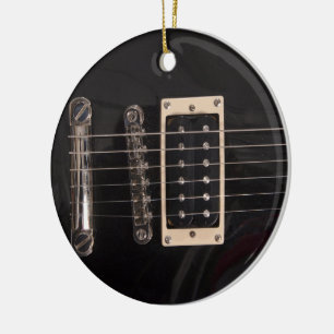 Elegant Black Electric Guitar Ornament