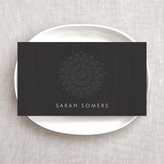 Elegant  Black Embossed Motif Look Business Card (Creator Uploaded)